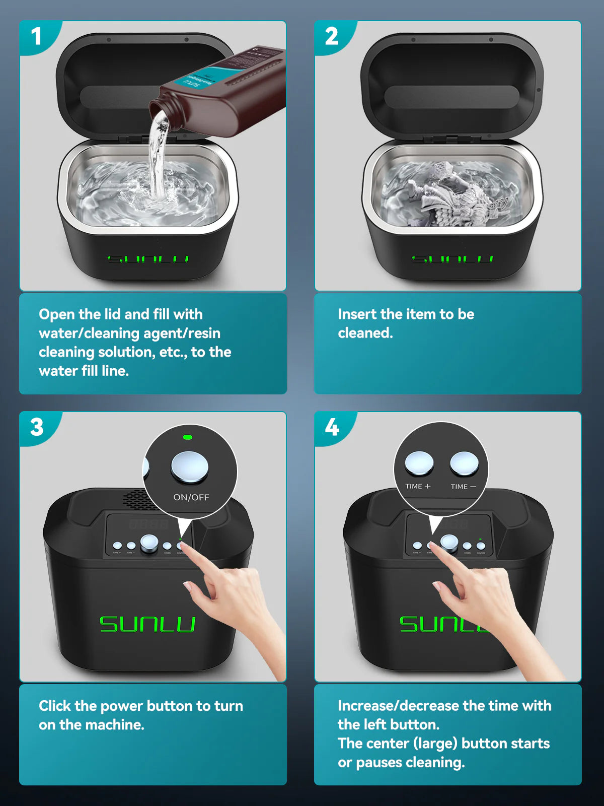 Ultrasonic Cleaner 2.7L with Multi-Speed Options and Time Control