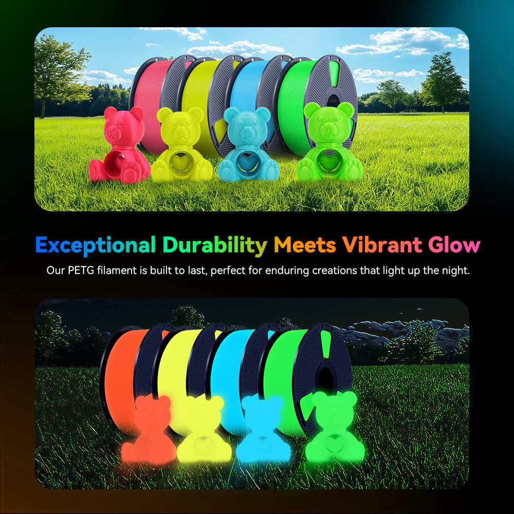 [MOQ: 3KG] PETG Glow in The Dark (Luminous) 3D Printer Filament 1KG